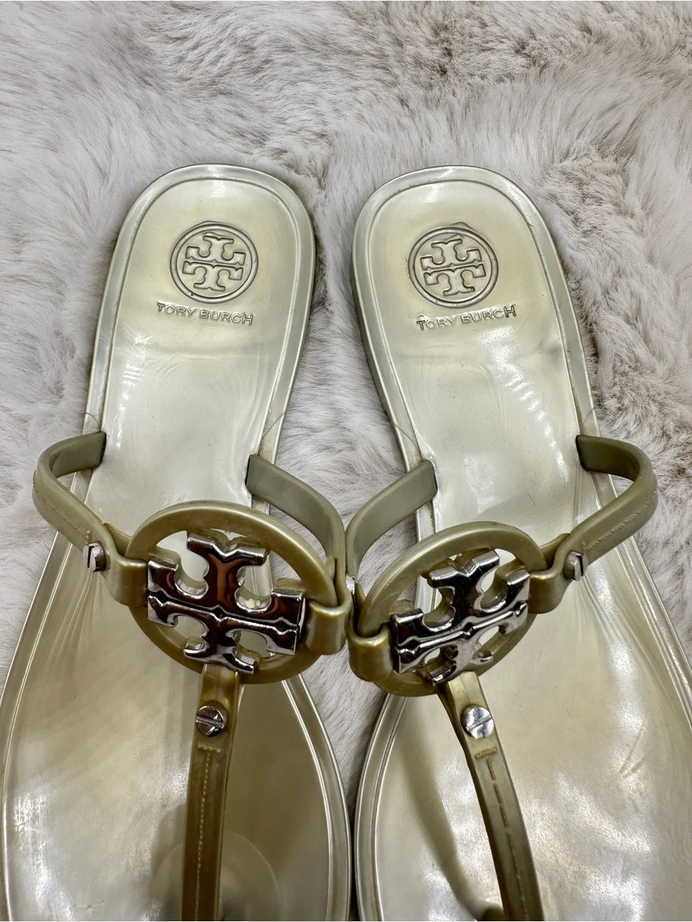 Tory Burch Sandals Gold Miller Jelly size 8 - Picture 5 of 9